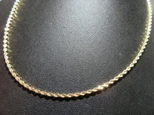 14K YG SOLID ROPE CHAIN 16" LONG 1.81 MM THICK  4.46 grams (A21384-2)