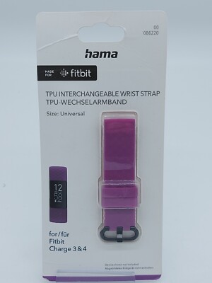 Hama Universal Ersatz Armband für Fitbit Charge 3 & Fitbit Charge 4 Lila
