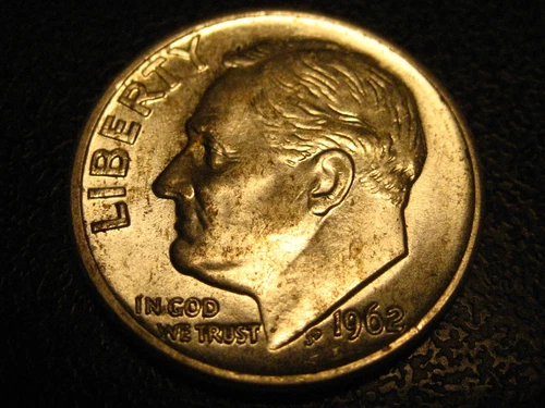 1962-P 90% Silver Roosevelt Head Dime CHOICE BU NORMAL SILVER COLOR     ^^^^^