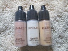 3 Luminess Airbrush Makeup Complexion Enhancers .25oz Bottles LOVE, PRIMER, GLOW