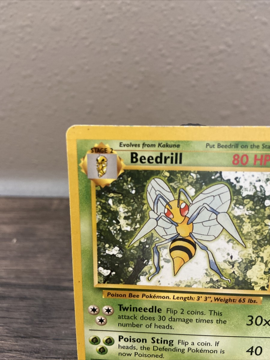 Pokémon TCG Beedrill Base Set 17/102 Regular Unlimited Rare-LP