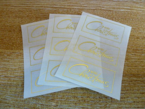 Frohe Weihnachten Aufkleber Gold auf klaren Etiketten für Karten Umschläge Handwerk XGCFOIL2 - Bild 2 von 2