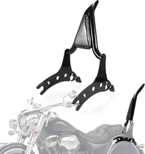 PSLER 22" Motorcycle Sissy Bar Detachable Passenger Backrest Rear Pad for Indian