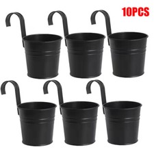 10Pcs Hanging Planter Plant Pots Trough Garden Fence Balcony Railing Flower Pot