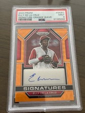 2023 Panini Prizm Elly De La Cruz Signatures  PSA 9-Orange Wave  Auto /50 Hot!!!