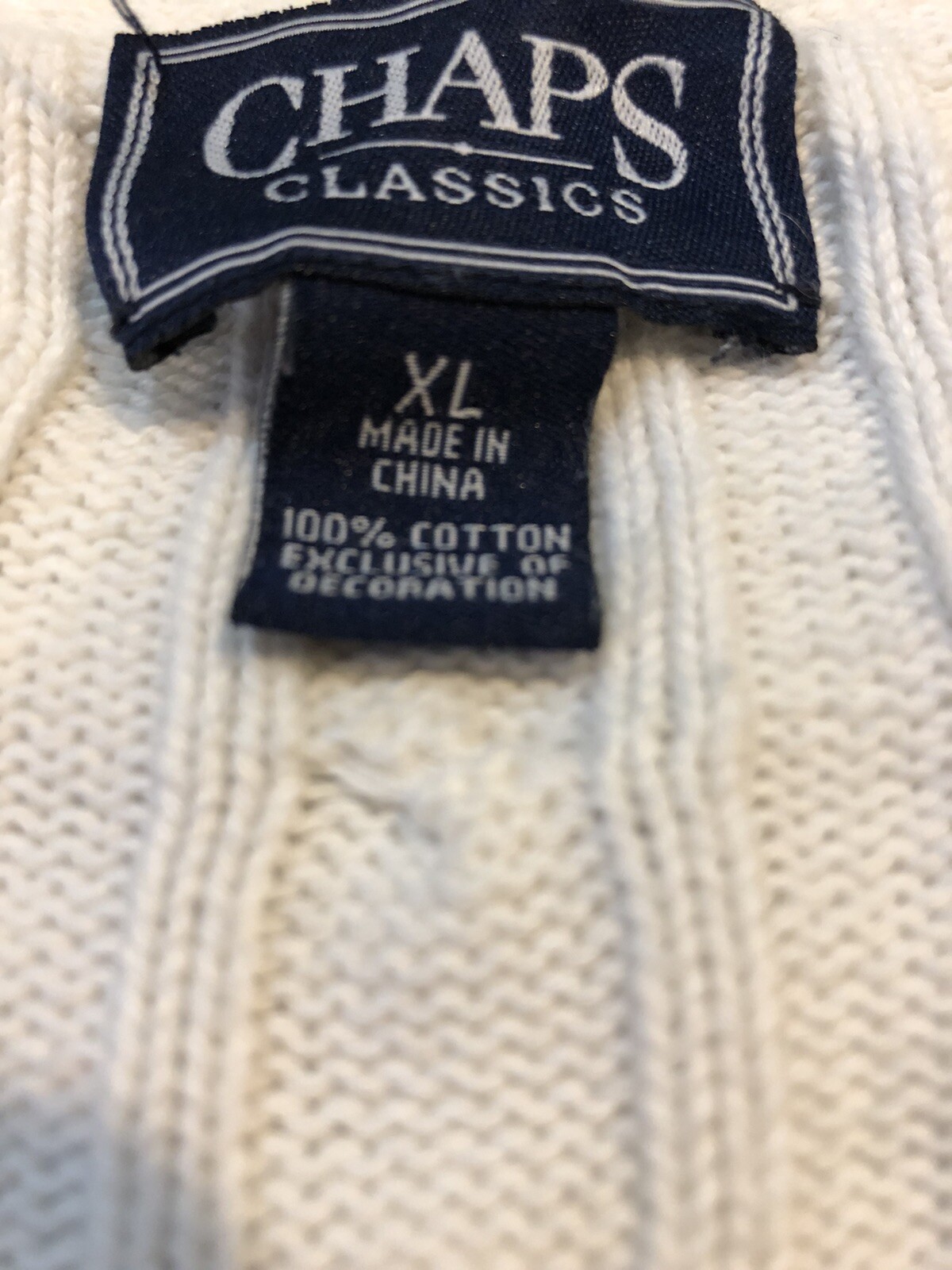 Chaps Classics White Cable Knit Pullover Sweater … - image 2