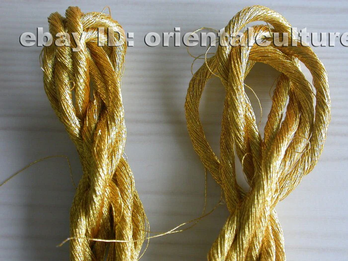 Fio/fio bordado chinês feito à mão ouro 95 metros x 2 botões - Imagem 2 de 2