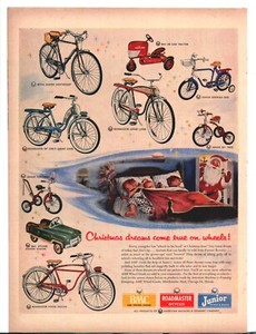 1954 ROADMASTER BICYCLE Original Vintage Color Promo Ad