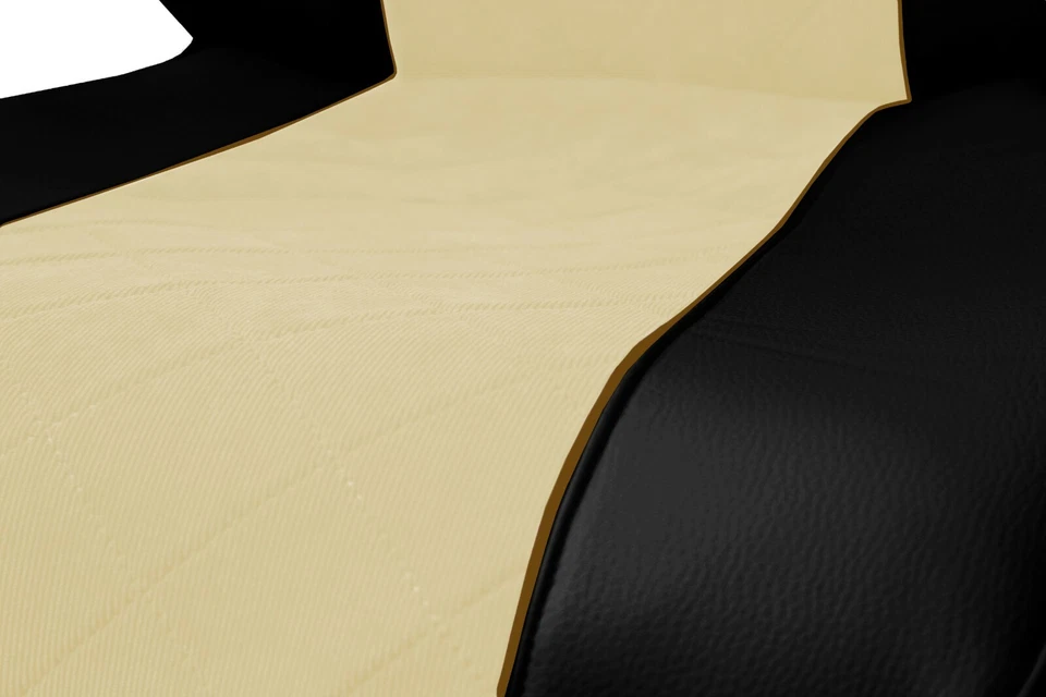 DAF XF 105 106 Passform LKW Bezüge Sitzbezüge Kunstleder Stoff Schwarz Beige  - Bild 3 von 4