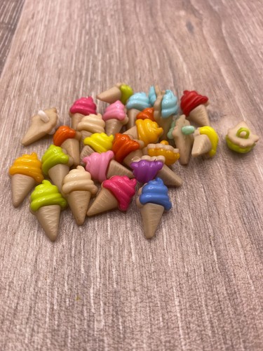 21x12mm Ice Cream Shank Buttons Acrylic Mixed Colours Knitting Card Making - Picture 5 of 10