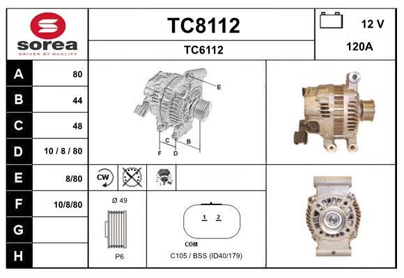 Alternateur SNRA TC8112 à haut rendement pour MINI Décapot
