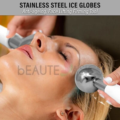 APPEARUS 2 Pcs Steel Ice Globes Facial Massage Anti-Ageing Lifting Firming W/Pouch-FR05x2
