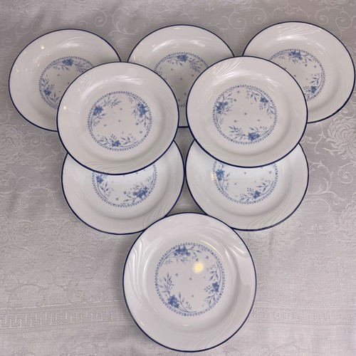 Corelle Celestial Blue (8) Salad or Bread Plates 7” Blue Flowers on Rim VGUC - Picture 4 of 7