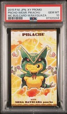PSA 10 - Poncho Pikachu Rayquaza 2015 - Pokemon Center XY Promo Business Card