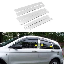 6x Chrome Pillar Posts Door Trim For 2007-2011 Honda CRV Mirror Cover Window