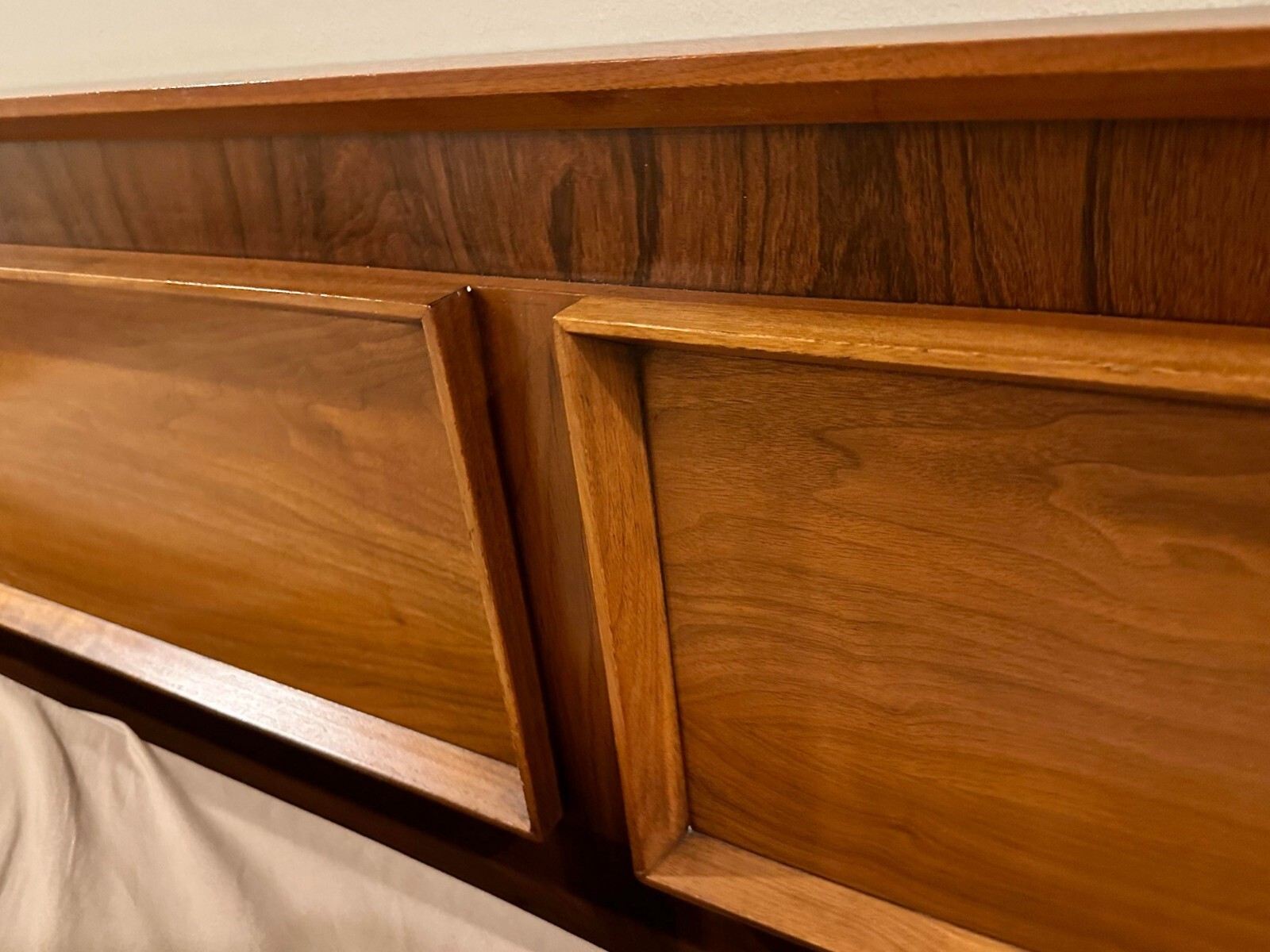 Albert Parvin Style MCM Vintage Walnut King Headboard eBay