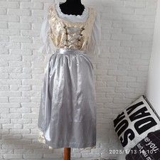 L.B.C. Tyrol Dirndl Oktoberfest Gold Dress Size EU 42 and white blouse