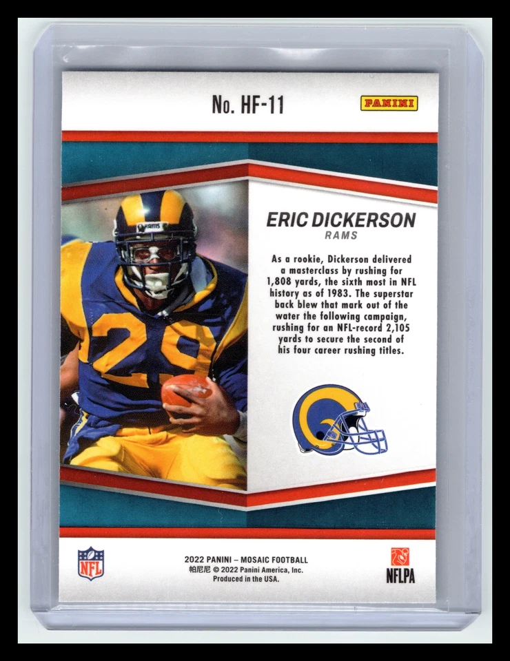 2022 Panini Mosaic #HF-11 Eric Dickerson HoloFame - Image 2 of 2