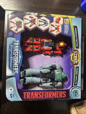 Transformers Toys EarthSpark Cyber-Combiner Terran Twitch and Robby Malto