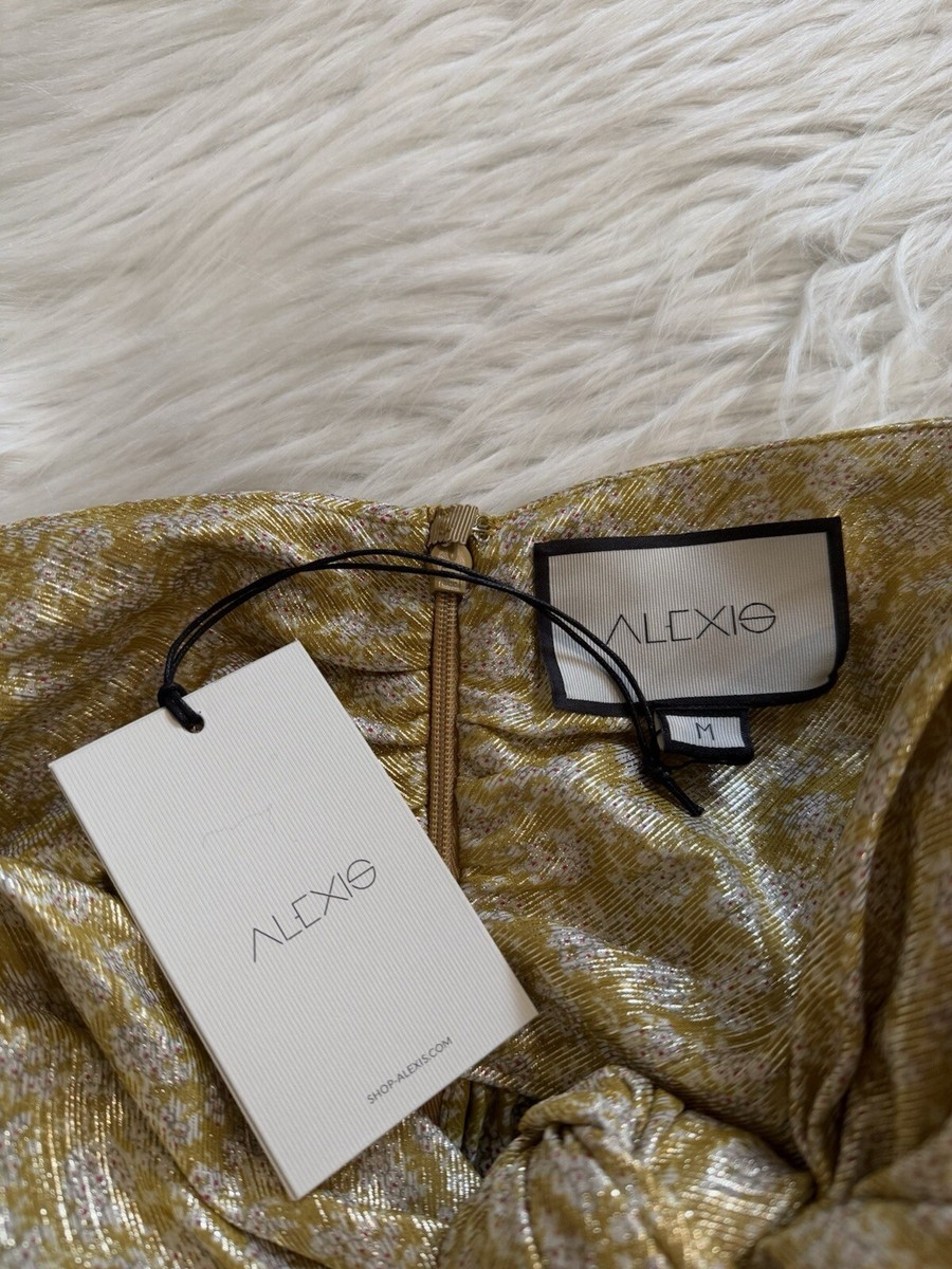 Alexis New Joya Dress Gold Lame Medium | eBay