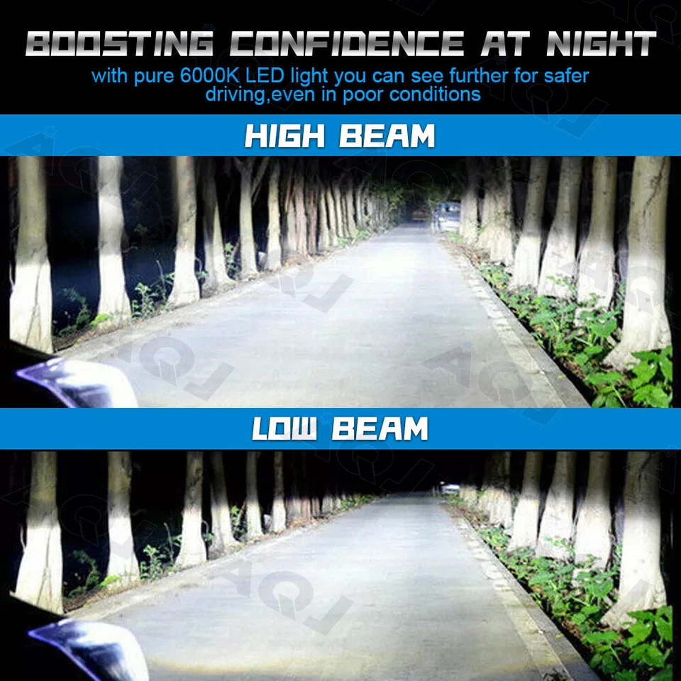 Pair 7" inch Round Led Headlights Hi/Lo Sealed Beam for Mack Granite Dump Trucks Foto 4 de 4