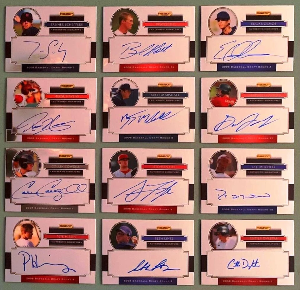 39) 2008 Razor Signature Series Metal Certified AUTOGRAPH Baseball Card RC LOT - Image 2 of 4