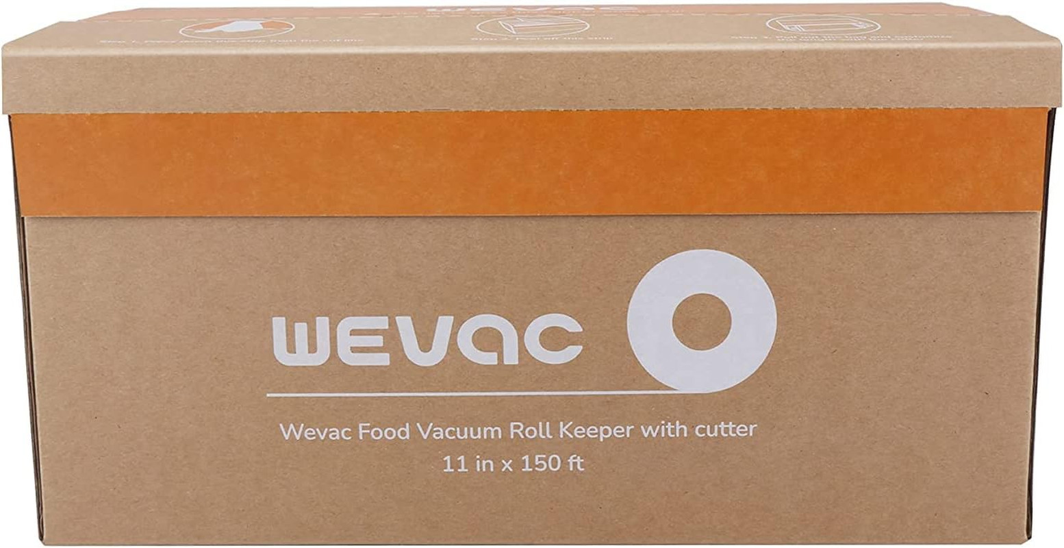 Wevac 11” X 150’ Food Vacuum Seal Roll Keeper with Cutter, Ideal Vacuum Sealer B