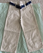 NEW W/O TAG 2012 JANIE JACK BOYS 3T ADJUST SOLID BUGS BELT CHINO PANTS SLACKS