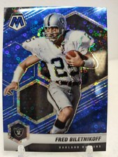 FRED BILETNIKOFF #/75 BLUE 2021 Panini Mosiac Football PRIZM No Huddle Raiders