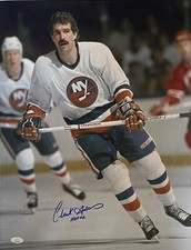Clark GilliesSigned 16x20 Photo HOF 02 Autograph New York Islanders JSA COA