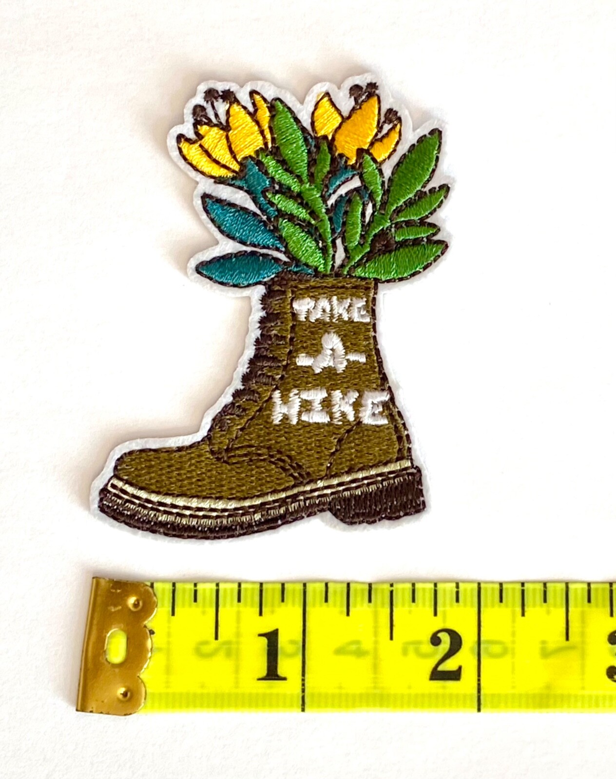 Embroidered Patch - Hiking Boot - Camping - Travel - NEW Iron-on/Sew-on