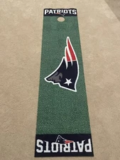 New England Patriots Golf Putting Green Carpet Mat Man Cave Football Logo EUC!
