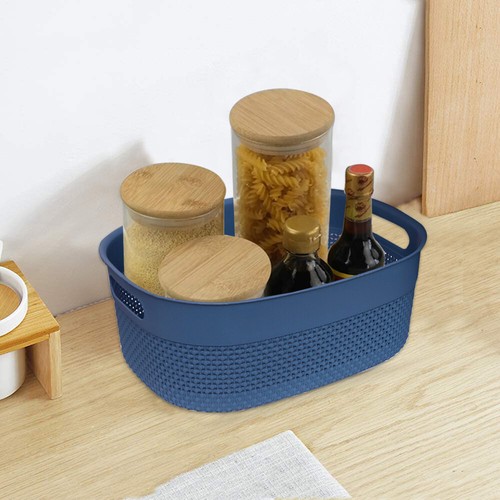 PEQUEÑA/GRANDE Estante Cesta de Almacenamiento con Tapa y Asa Hogar Oficina Artículos de Aseo Juguetes - Imagen 20 de 118