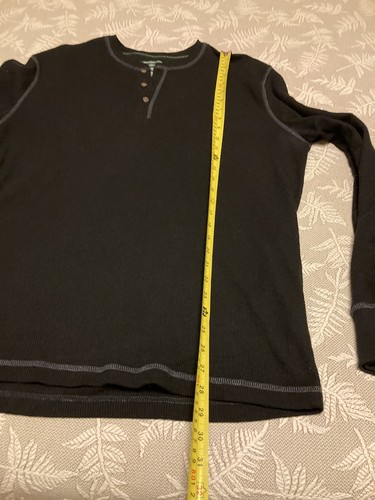 Bass Mens thermal shirt pullover black size XL long sleeve - Picture 6 of 8
