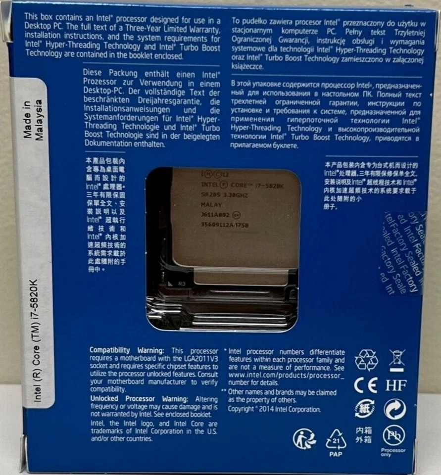 Intel Core i7-5820K 3.3GHz Six Core LGA 2011-v3 140W Desktop CPU Processor-NEW - Image 2 of 4