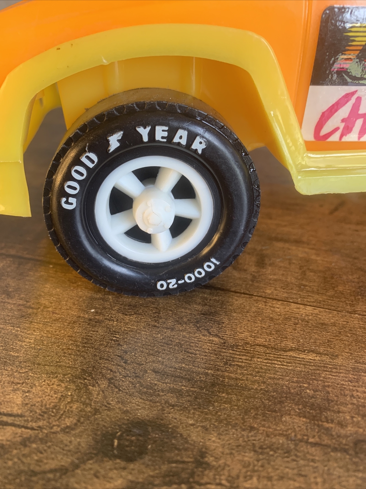 AMERICAN PLASTIC Toys vintage Turbo Charged pickup truck 12” Orange And Blue