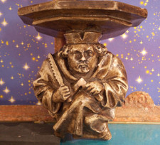 Wand Konsole antik Ablage Regal Sagen Märchen Figur  HBT 14x13,5x10,5