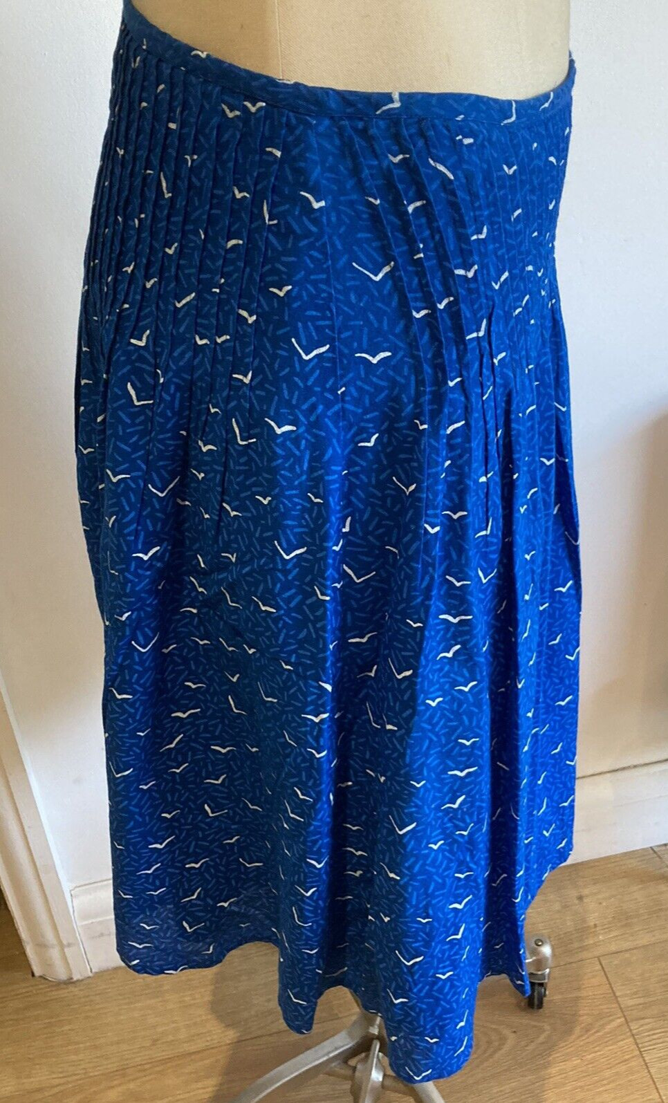 Seasalt Sophie Chadwick Bird Print Cotton Skirt, Size 10 UK, Fully Lined, New 6