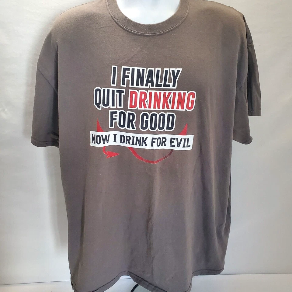 Бросьте пить для добра - теперь пить для зла смешной Мужская футболка размер XXL - Изображение 2 из 4
