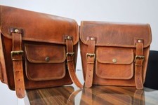 Borse Laterali In Pelle Marrone Per Moto 2 Bag