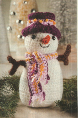 ALL DECKED OUT 8'' SNOWMAN DOLL CHRISTMAS CROCHET PATTERN INSTRUCTIONS