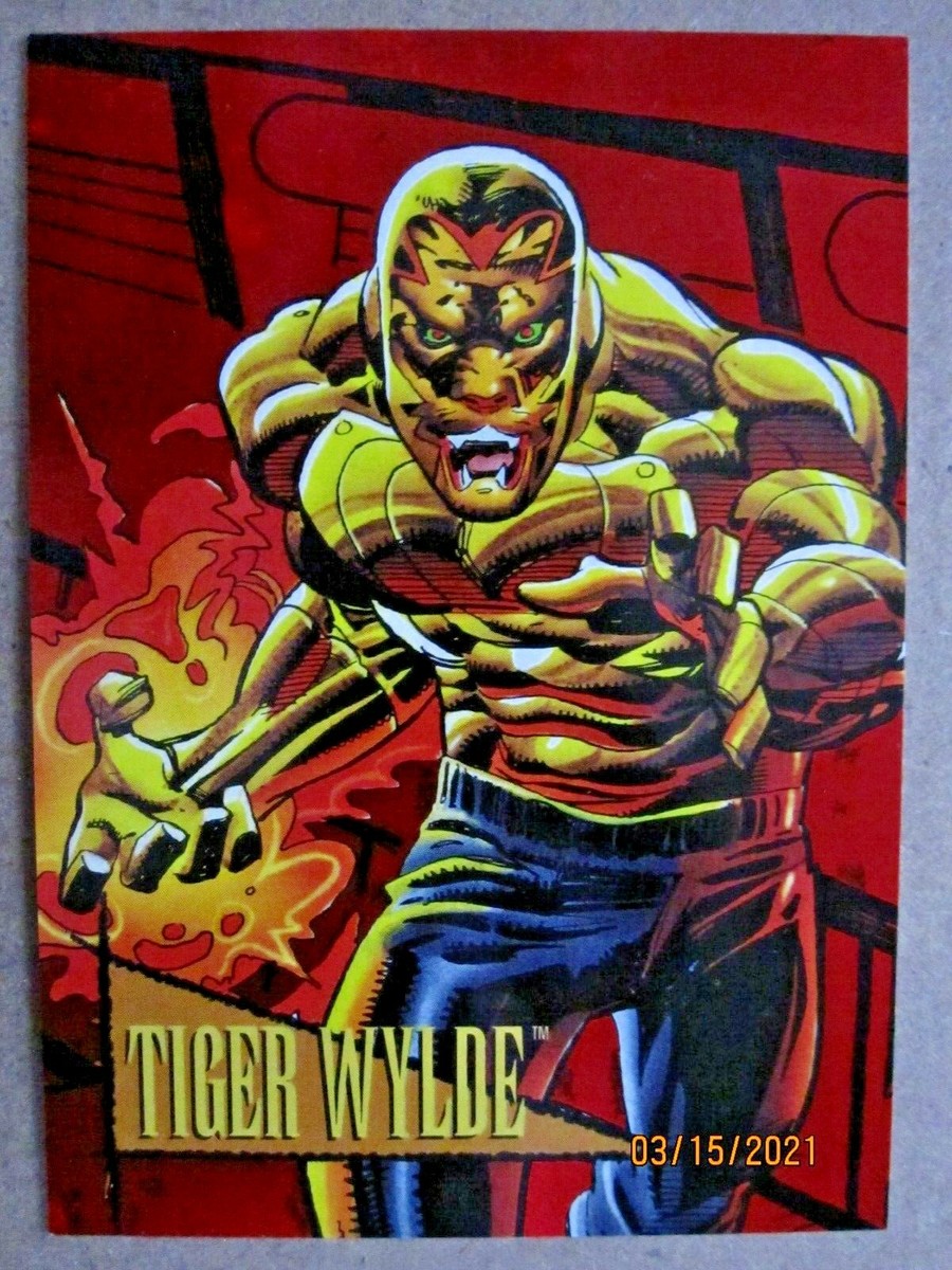 1993 MARVEL ENTERTAINMENT GROUP TIGER WYLDE RED FOIL INSERT CARD