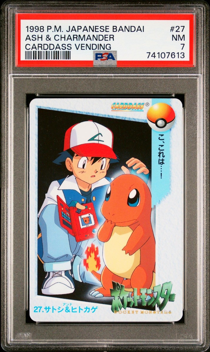 1998 Pokemon Japanese Bandai Carddass Vending Ash & Charmander 27