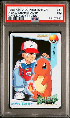1998 Pokemon Japanese Bandai Carddass Vending Ash & Charmander 27