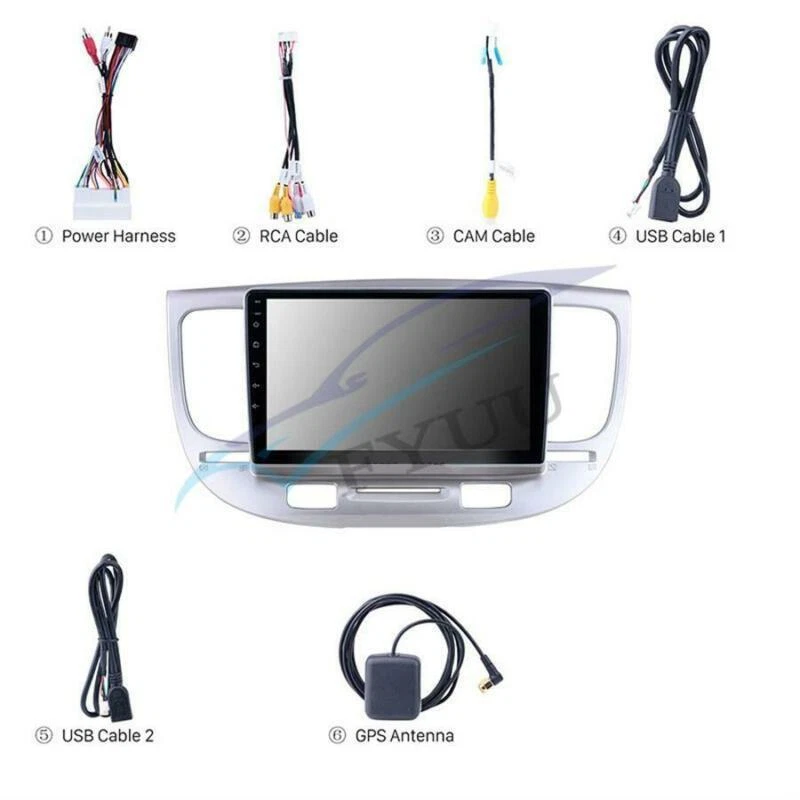 Radio estéreo para coche 1+16G WiFi para Kia Rio 2005-2011 9" Android 10.0 navegación GPS Foto 3 de 4