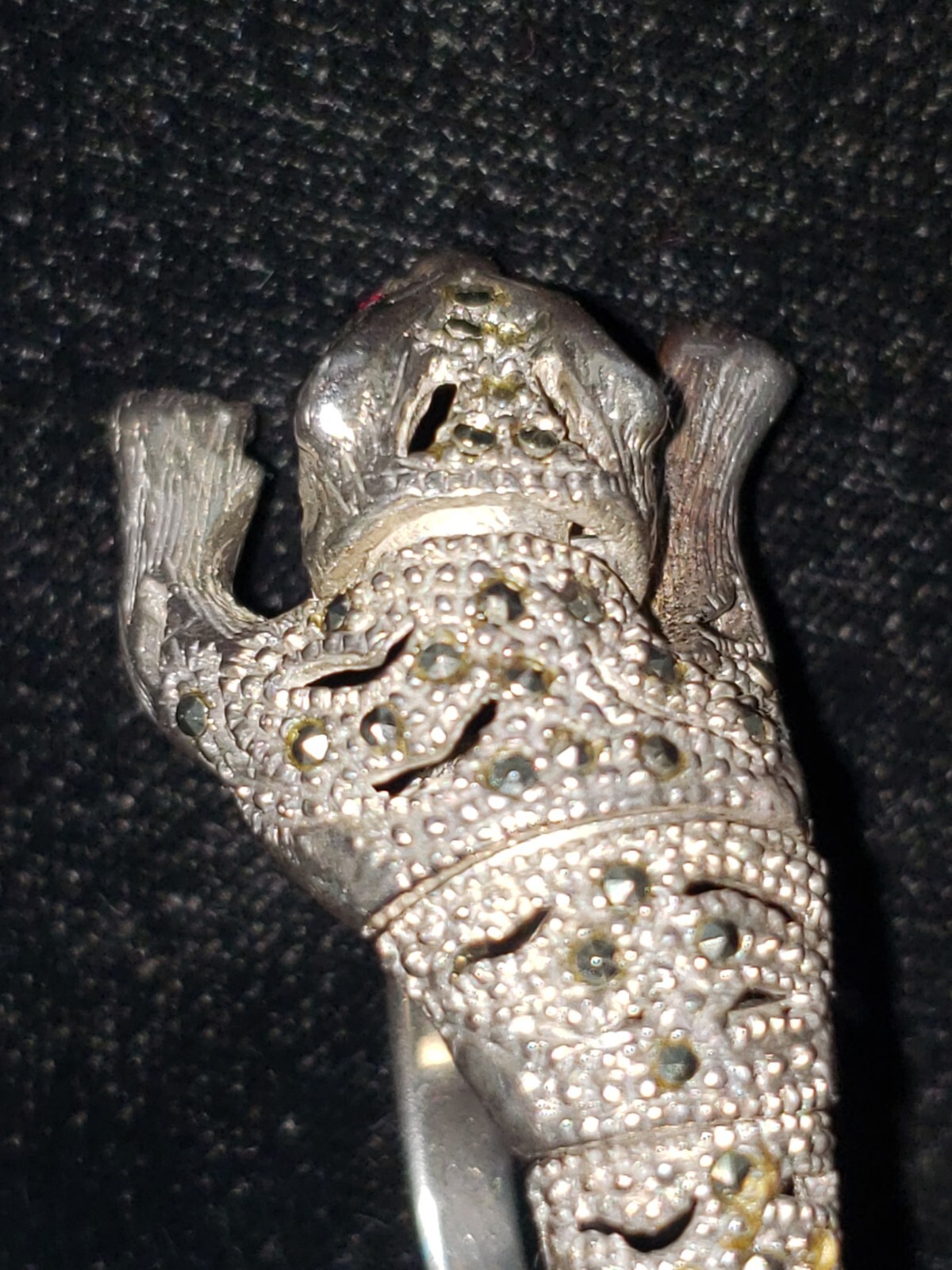 Vt Sterling Silver Marcasite Ruby Articulated Jag… - image 11