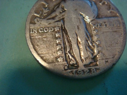 1928 S Standing Liberty Quarter album filler actual coin in photo