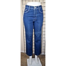 Vintage Jordache Jeans Size 28X28 80s Blue White Stitch High Rise Straight Leg