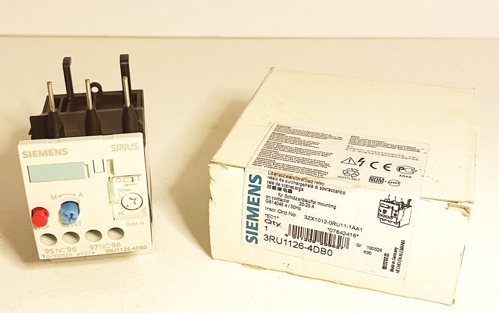 Siemens Overload Relay 3RU1126-4DBO NEW