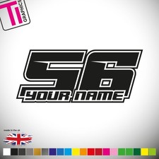 3x Custom Racing Numbers & Name - Vinyl Stickers/Decals Race Motorbike Mx Track